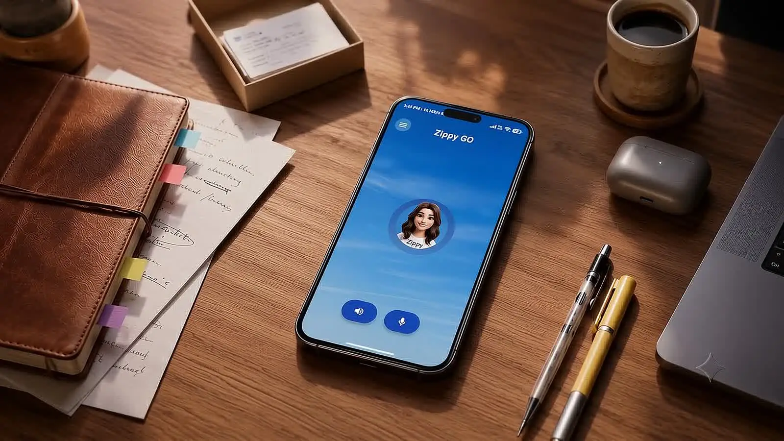 ZippyGo voice assistant on a phone